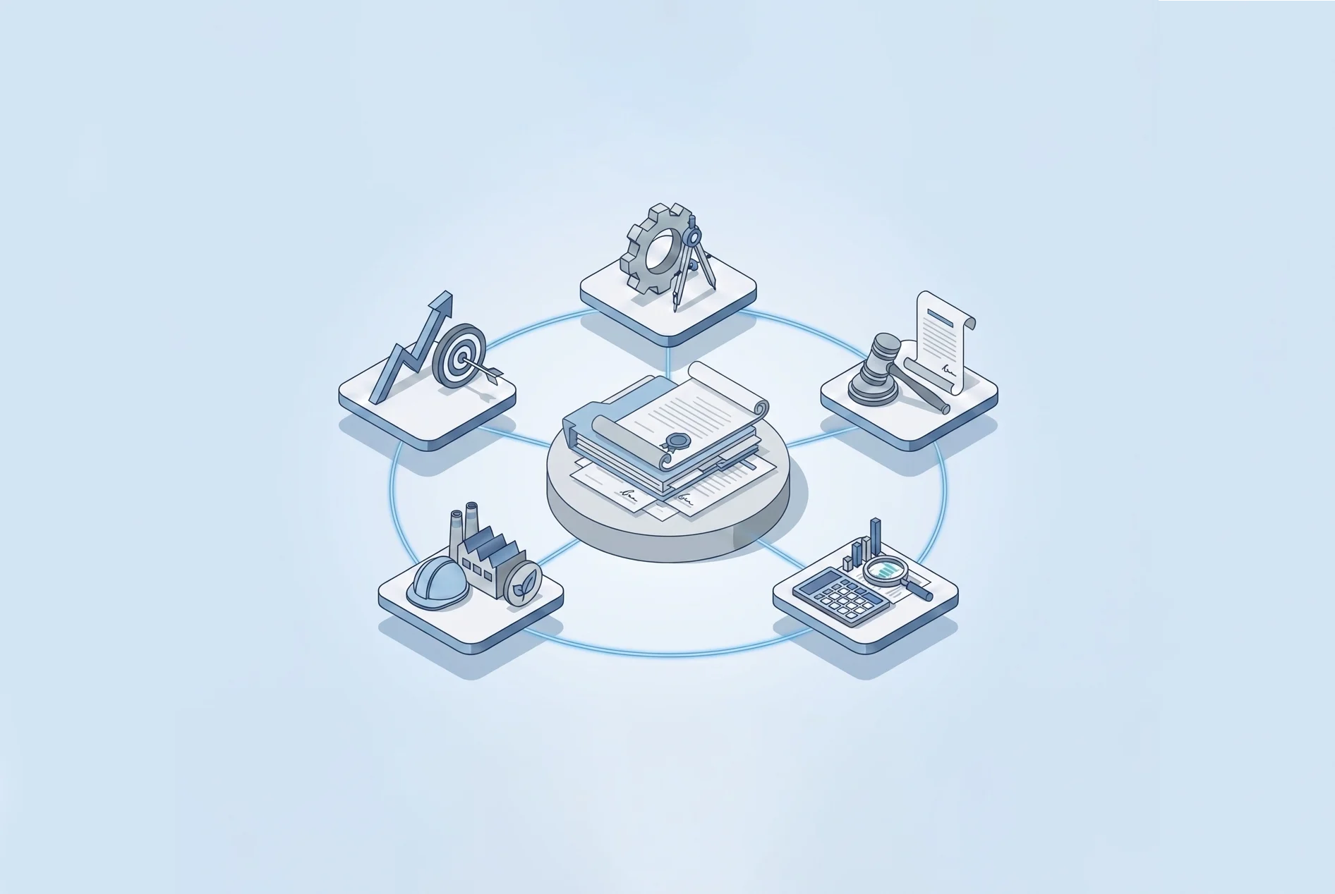 Visualisering av de ulike tjenestene i en M&A-prosess